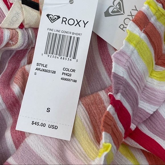 Roxy Rainbow Stripe Elastic Waist Flowy Shorts NWT Size S - Picture 7 of 7